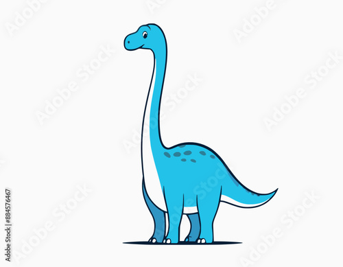 Cute little brontosaurus cartoon on white background stock illustration