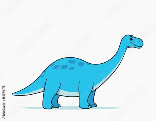 Cute little brontosaurus cartoon on white background stock illustration