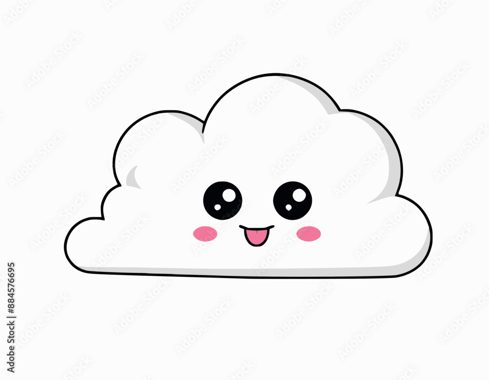 Happy cute cloud weather icon. Vector illustration design Happy cute cloud weather icon. Vector illustration design