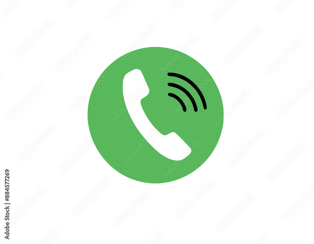 Phone Call Receiver Icon In A Circle Vector stock illustration Phone Call Receiver Icon In A Circle Vector stock illustration