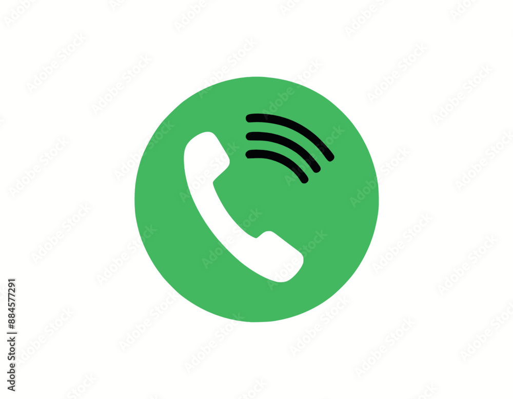 Phone Call Receiver Icon In A Circle Vector stock illustration Phone Call Receiver Icon In A Circle Vector stock illustration