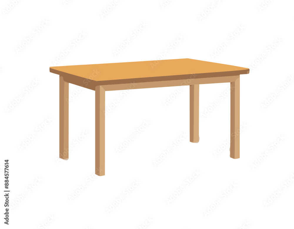 Wooden table on white background. brown simple table sign. table with four legs symbol. flat style. stock illustration Wooden table on white background. brown simple table sign. table with four legs symbol. flat style. stock illustration
