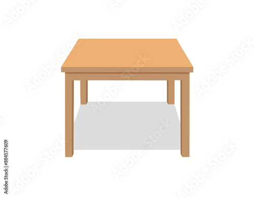 Wooden table on white background. brown simple table sign. table with four legs symbol. flat style. stock illustration