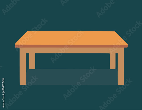 Brown table like corporate desk stock illustration. Vector illustration on green background