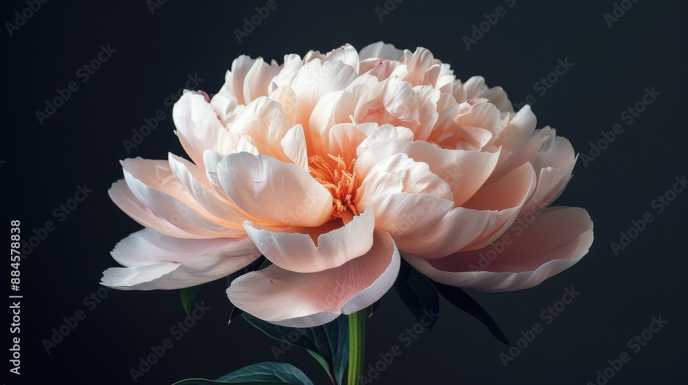 close up peony flower on black ai generated close up peony flower on black ai generated