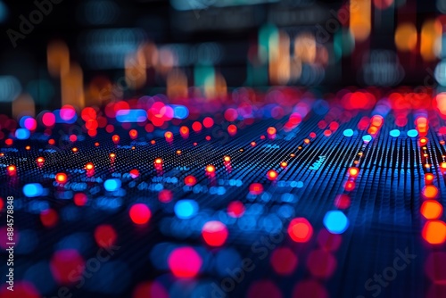 A scatter plot displaying a strong positive correlation between stock prices and trading volume, with vibrant red and blue markers indicating heightened investor interest.