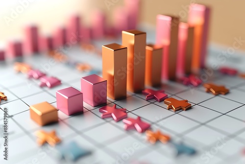 Creative and modern AI imageA sleek, minimalist graph diagram up icon symbolizing business growth and success, set against a clean, neutral background. 