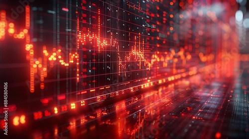 Unique AI imageBusiness bar sign and profit growing symbol, depicted with a dynamic progress bar icon on a futuristic digital screen background.