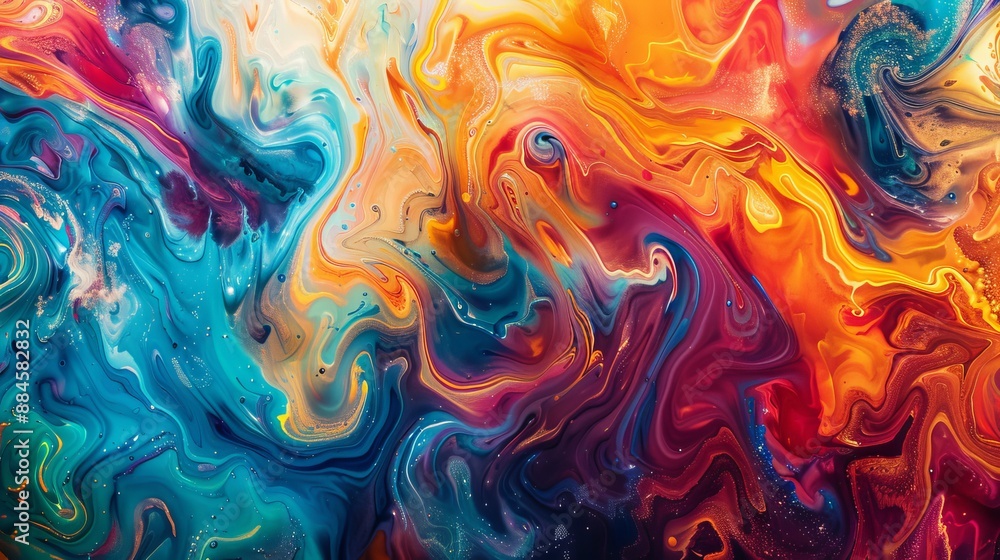 Swirls of bright colors dance across a vivid backdrop. Swirls of bright colors dance across a vivid backdrop.