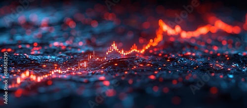 An insightful line graph depicting a consistent rise in stock prices, highlighted with bold red and orange hues to signify lucrative investment opportunities.