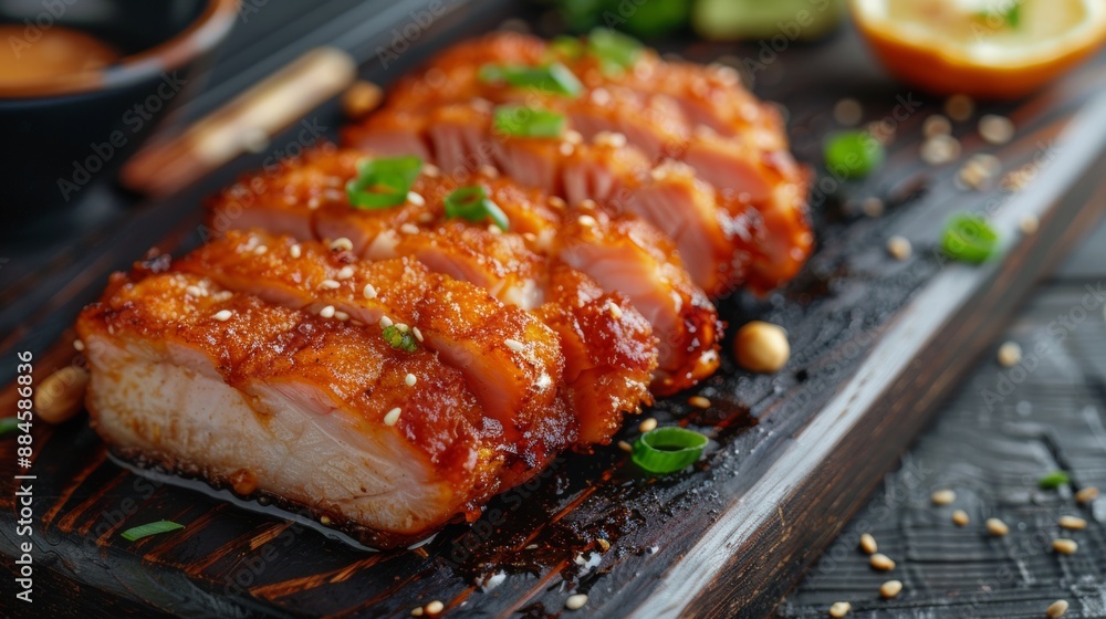 The national cuisine of Japan. Pork in Japanese (Tonkatsu). The national cuisine of Japan. Pork in Japanese (Tonkatsu).