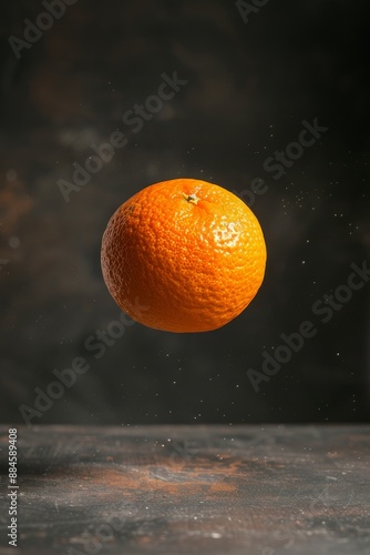 Fresh Freemont Tangerine Orange levitating on a black background photo