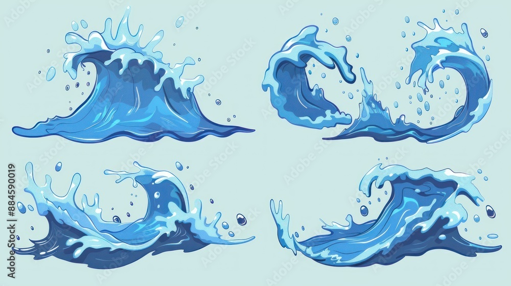 Ocean Waves Illustration Ocean Waves Illustration