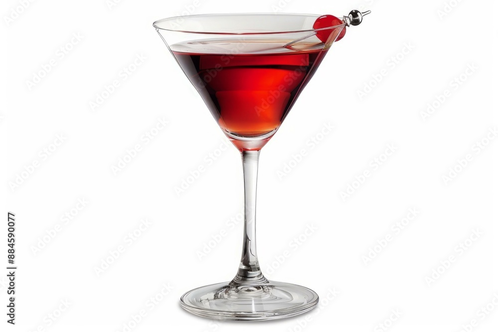 © anatolir - Classic manhattan cocktail in a martini glass isolated on white background © anatolir - Classic manhattan cocktail in a martini glass isolated on white background