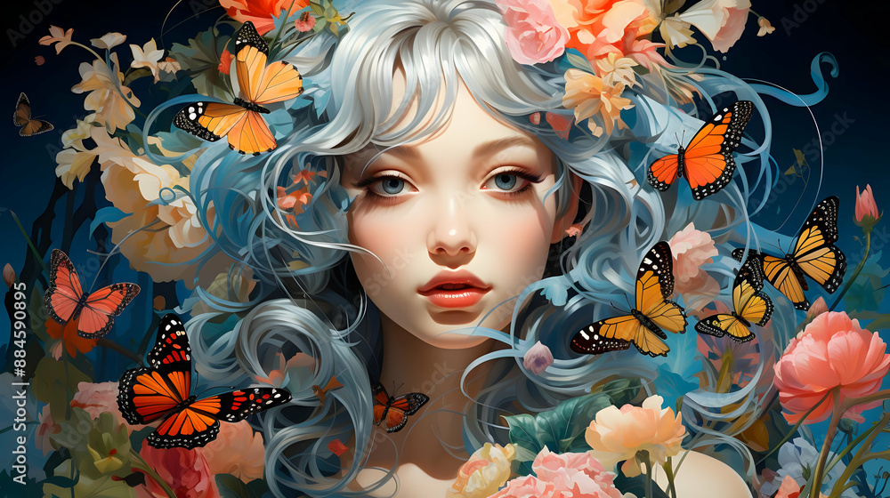 Blue Hair & Butterflies Blue Hair & Butterflies