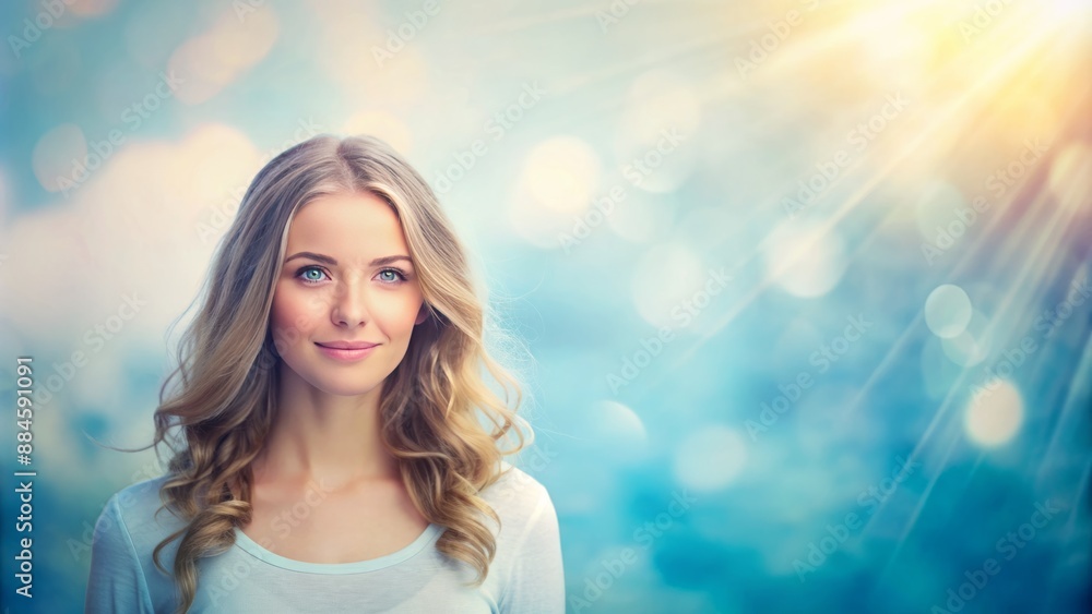 Serene atmospheric portrait background with soft blue gradient and natural light, ideal for uplifting and calming visual messaging. Serene atmospheric portrait background with soft blue gradient and natural light, ideal for uplifting and calming visual messaging.