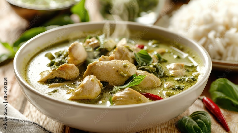 Thai Green Curry with Chicken and Rice Thai Green Curry with Chicken and Rice