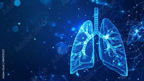 Futuristic Medical Vector Background: AI-Inspired Lung Study for Healthcare and Cigarette Industry Concept.未来的な医療ベクター背景： AIにインスパイアされた医療とタバコ産業のための肺の研究。Generative AI	 photo