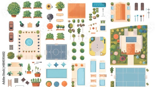 Top View Design Elements for Landscape Architecture