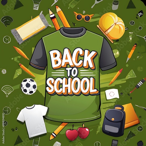 back to school t-shirt mockup GENARET BY AI photo