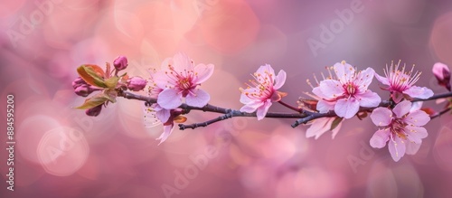 Delicate Pink Blossoms on a Branch