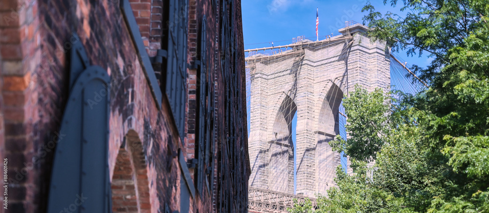 The Brooklyn Bridge from Dumbo, Brooklyn, New York