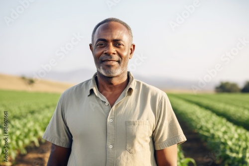 Portrait of a middle aged male farmer on farm