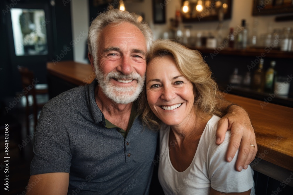 Smiling portrait of a senior couple small business owners Smiling portrait of a senior couple small business owners