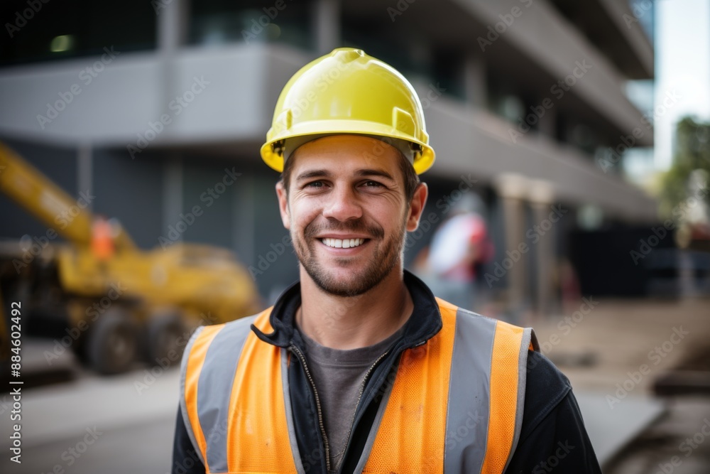 Smiling portrait of a male construction worker Smiling portrait of a male construction worker