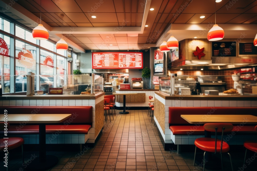 Interior of a fast food restaurant Interior of a fast food restaurant