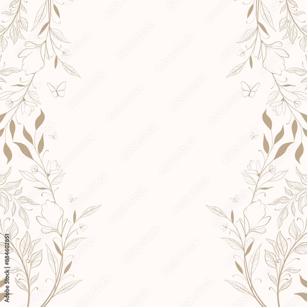 Vector background with flowers and leaves for banners, cards, flyers, social media wallpapers, wedding invitation Vector background with flowers and leaves for banners, cards, flyers, social media wallpapers, wedding invitation