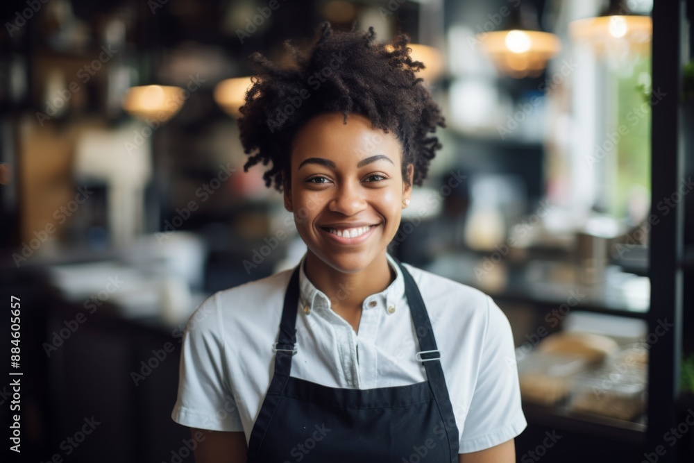 Portrait of a smiling young female waitress in restaurant Portrait of a smiling young female waitress in restaurant