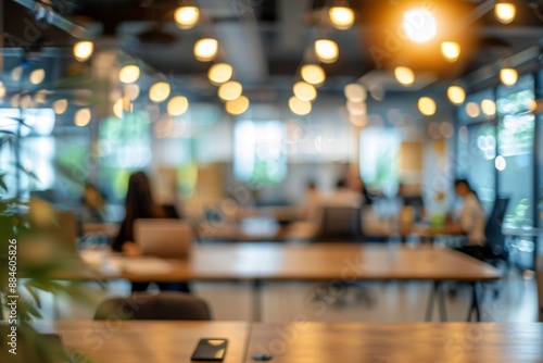 Wallpaper Mural Business office with blurred business people Torontodigital.ca