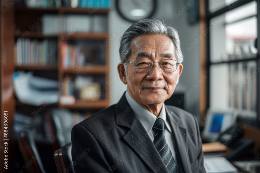 Portrait of a senior Asian businessman in office Portrait of a senior Asian businessman in office