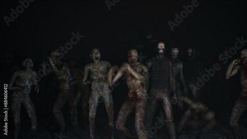 Fotografía Scary rotting zombies are looking at you, zombie apocalypse horror