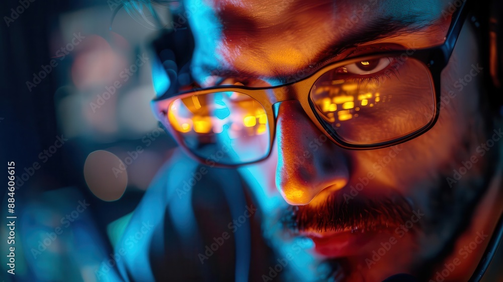 Capturing the essence of esports through intense gamer focus and vibrant screen glows Capturing the essence of esports through intense gamer focus and vibrant screen glows