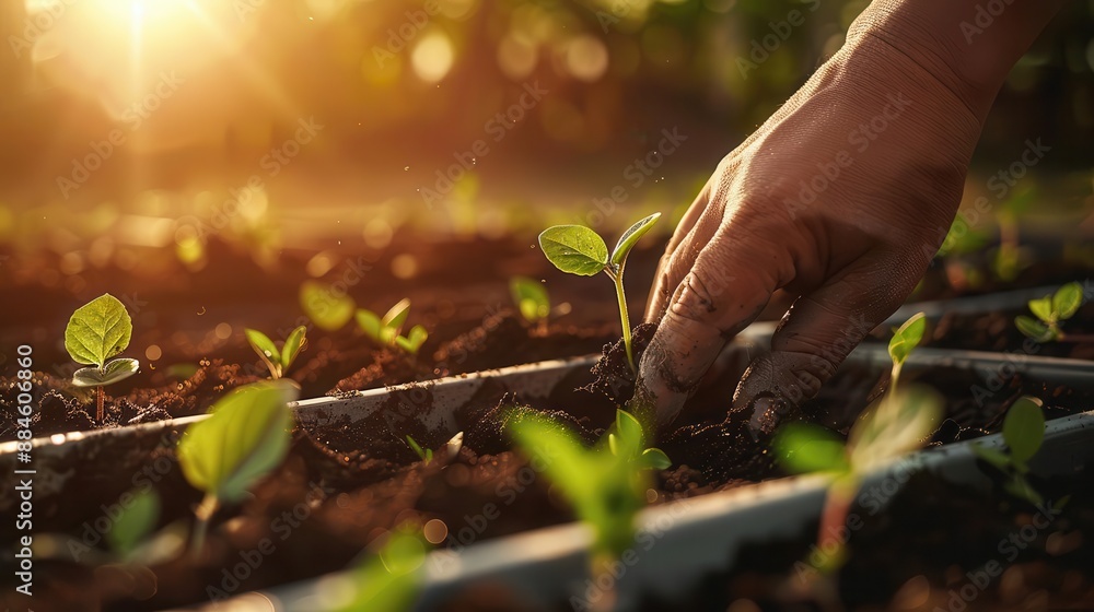 Community gardening, neighbors tending to a shared garden, the joy of growing food together Community gardening, neighbors tending to a shared garden, the joy of growing food together
