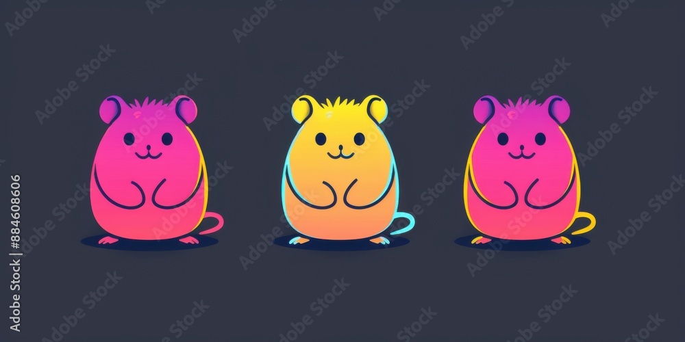 Cute cartoon hamster standing upright Cute cartoon hamster standing upright