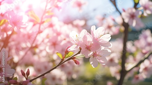 Beautiful Blossoms in Sunlit Spring