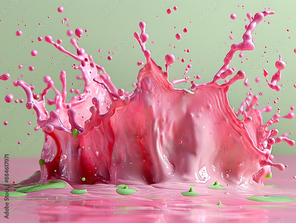 Neon pink and green splashes on a solid white background, creating a vibrant and eye-catching visual. Neon pink and green splashes on a solid white background, creating a vibrant and eye-catching visual.