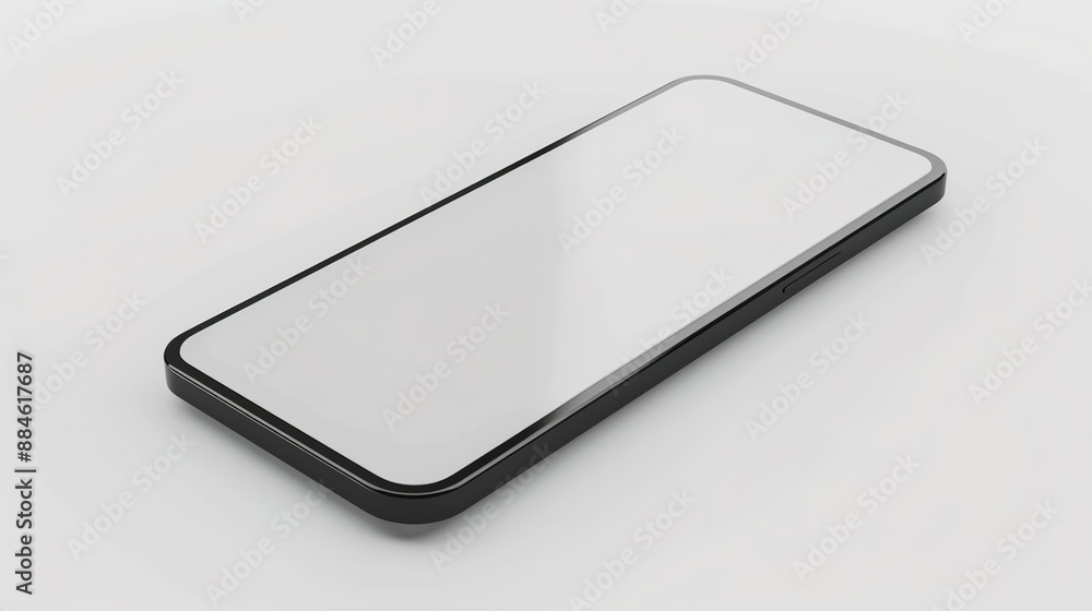 Blank Screen Modern Smartphone Mockup for Custom Digital Content on White Background Blank Screen Modern Smartphone Mockup for Custom Digital Content on White Background