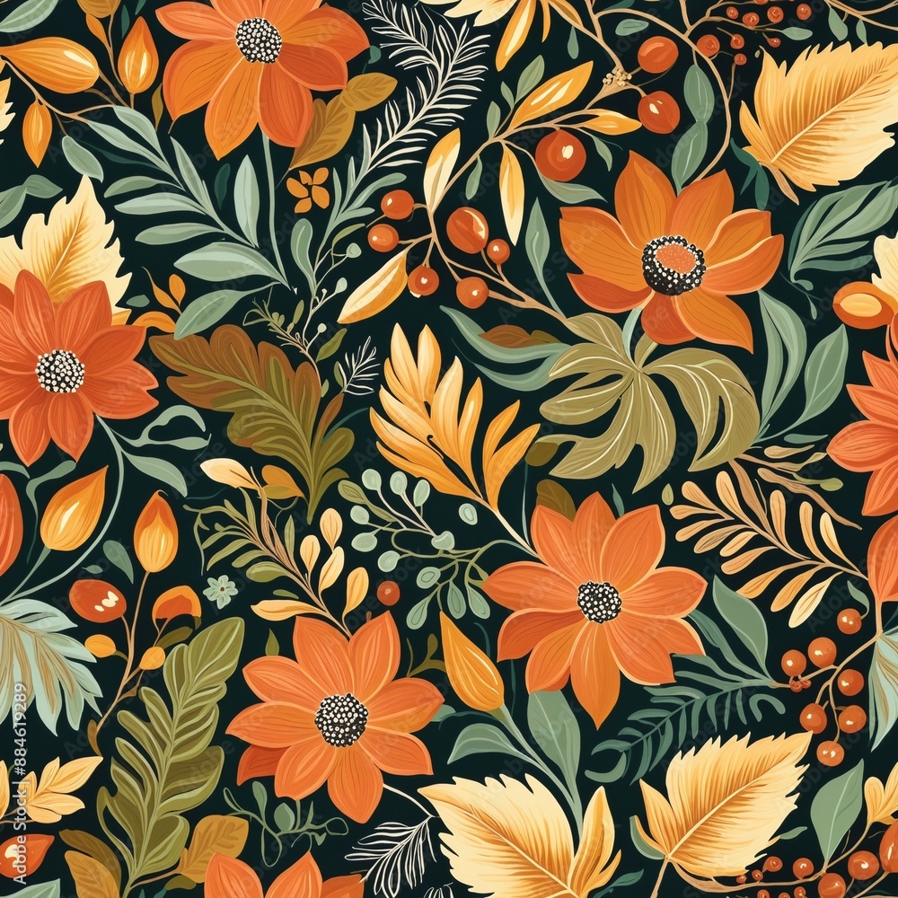 Colorful Autumn Foliage Pattern Colorful Autumn Foliage Pattern