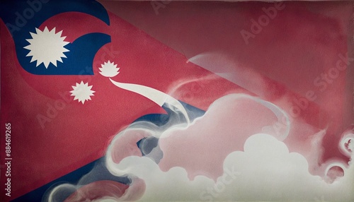 Celebrating Nepal: A Joyful Display of National Pride and Multicoloured Design photo