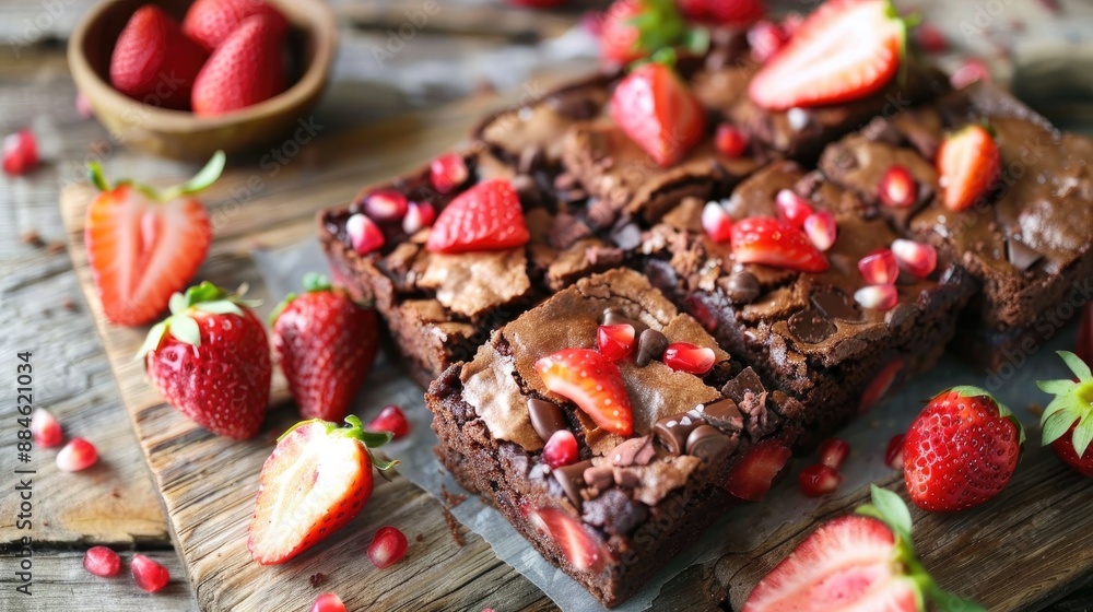 Fototapeta premium Strawberry Brownies