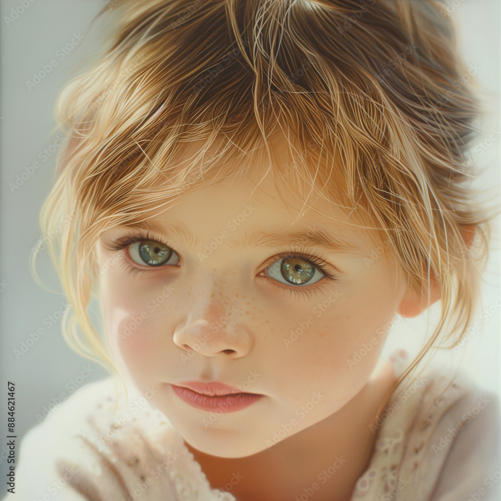 Portrait a little girl looking directly