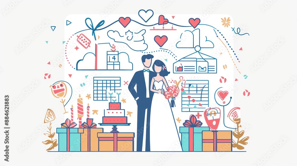 Wedding Planning Illustration Wedding Planning Illustration