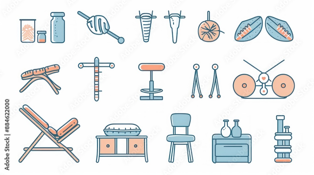 Set of Furniture and Home Decor Icons Set of Furniture and Home Decor Icons