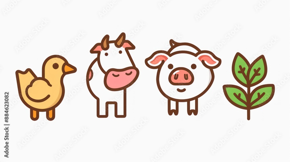 Cute Farm Animals Illustration Cute Farm Animals Illustration