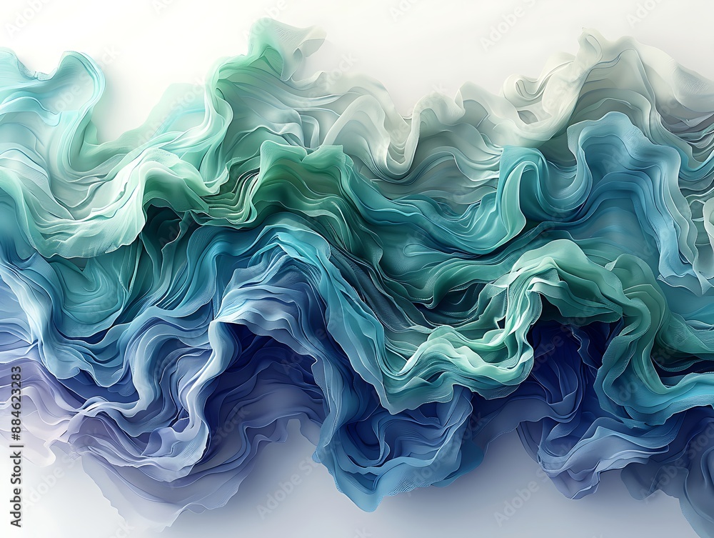 Intermixing shades of blue and green on a smooth white background, creating a fresh and vibrant visual. Intermixing shades of blue and green on a smooth white background, creating a fresh and vibrant visual.