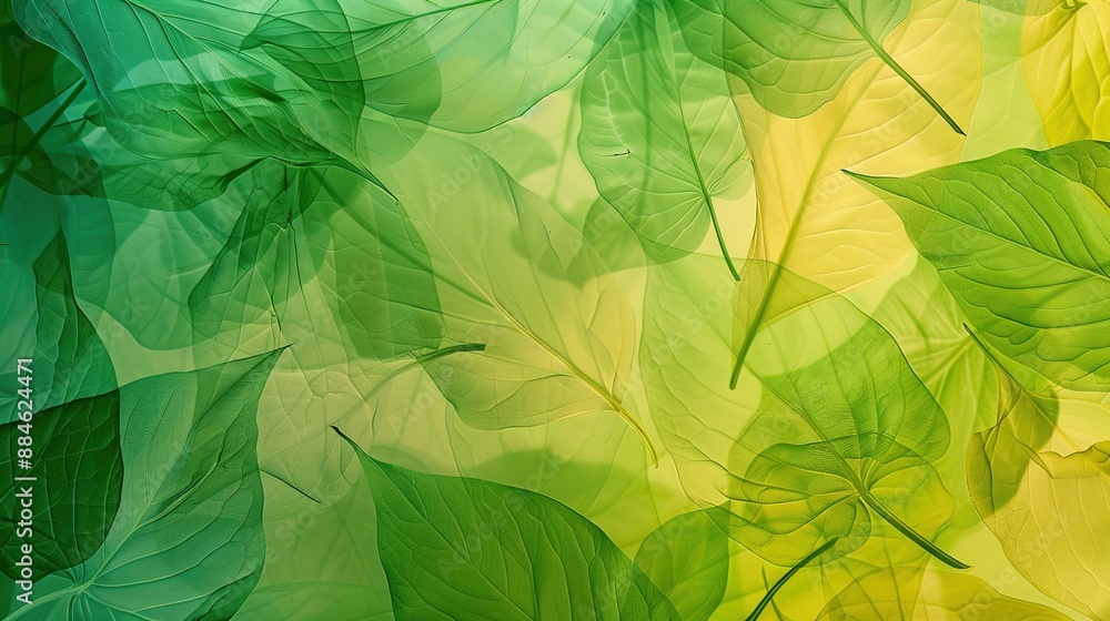 Lush Green and Yellow Transparent Leaf Abstract Pattern for Background Design Lush Green and Yellow Transparent Leaf Abstract Pattern for Background Design